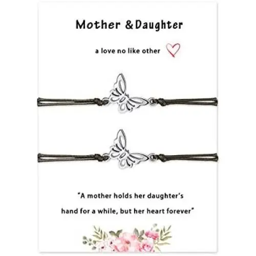 Myrnaist Mother Daughter Bracelets Set for 2 Adjustable Butterfly Mom Daughter Bracelet for Women Girls Mothers Day Gifts Myrnaist Mother Daughter Bracelets Set for 2 Adjustable Butterfly Mom Daughter Bracelet for Women Girls Mothers Day Gifts