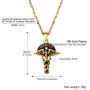 PROSTEEL Caduceus Symbol of Medicine Charm Necklace Nurse Doctor Gift
