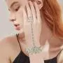 EVER FAITH Womens Austrian Crystal 1920s Style Inspired Banquet Prom Bracelet Adjustable Ring Set Silver-Tone