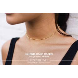 Choker Necklaces for Women | 14k Gold Dipped Satellite Beaded Gold Necklaces for Women | Dainty Necklace Perfect for Layering Necklaces, Simple Choker Necklace, Celebrity Endorsed