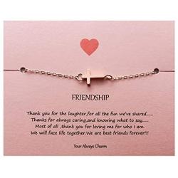 Your Always Charm Faith Cross Bracelet,Religious Meaningful Gifts for Best Friend
