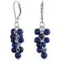 Gemstone Blue Lapis Lazuli Grape Cluster Beaded Dangle Leverback Earrings For Women 925 Sterling Silver Gemstone Blue Lapis Lazuli Grape Cluster Beaded Dangle Leverback Earrings For Women 925 Sterling Silver