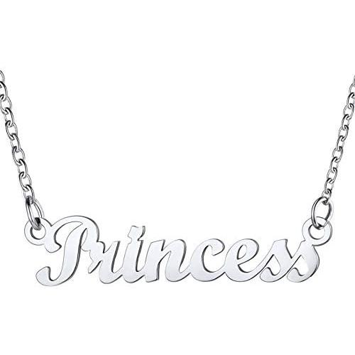 U7 Personalized Name Necklace Stainless Steel 18K Gold Plated Women Girls Gift Name Plate Jewelry Custom Any Names Choker Pendant 18 Inch