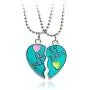 MJartoria BFF Necklaces for 2-Split Heart Green Cute Pendant Best Friends Forever Friendship Best Friends Necklaces for Girls, Sisters MJartoria BFF Necklaces for 2-Split Heart Green Cute Pendant Best Friends Forever Friendship Best Friends Necklaces for Girls, Sisters