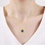 Jewelili 10K Yellow Gold 5 millimeter Amethyst Pendant Necklace, 18 Inches Rope Chain