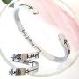 RENYILIN Inspirational Cuff Bracelet and Double Stainless Steel Ring, The Bracelet and Ring Size can be Adjusted for Girls and Boys