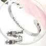 RENYILIN Inspirational Cuff Bracelet and Double Stainless Steel Ring, The Bracelet and Ring Size can be Adjusted for Girls and Boys