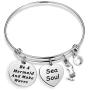 Inspirational Mermaid Bracelet Be a Mermaid and Make Waves Sea Soul Bracelet Mermaid Beach Lover Gift Ocean Sea Jewelry(be a mermaid and make waves BR)