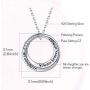 APOTIE Sterling Silver Daughter Necklace S925 Circle Word Pendant Inspirational Jewelry for Daughter Women Girls Teens