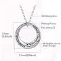 APOTIE Sterling Silver Daughter Necklace S925 Circle Word Pendant Inspirational Jewelry for Daughter Women Girls Teens