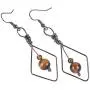 Nupuyai Crystal Stone Beads Dangle Earrings for Women, Handmade Wire Wrapped Rhombus Geometric Healing Jewelry for Reiki Nupuyai Crystal Stone Beads Dangle Earrings for Women, Handmade Wire Wrapped Rhombus Geometric Healing Jewelry for Reiki