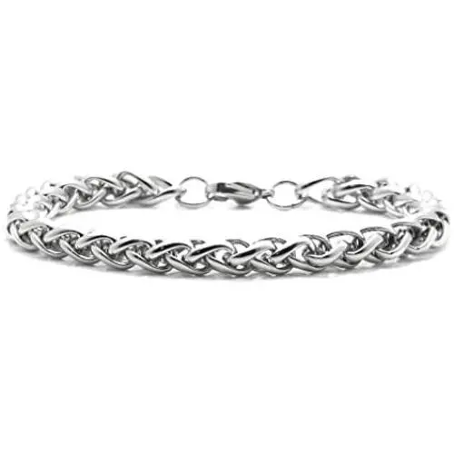 Xusamss Fashion Titanium Steel Wheat Link Bracelet,9.0'' Wrist Xusamss Fashion Titanium Steel Wheat Link Bracelet,9.0'' Wrist