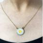 VFR Gold Plated Dainty Daisy Flower Chain Necklace, Glow in The Dark Necklace Daisy Pendant Jewelry with Gift Cards Message Cards for Woman Girls Gifts