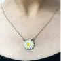 VFR Gold Plated Dainty Daisy Flower Chain Necklace, Glow in The Dark Necklace Daisy Pendant Jewelry with Gift Cards Message Cards for Woman Girls Gifts