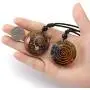 MANIFO Ammonite Fossil Pendant Necklace 7 Chakra Healing Crystal Stone Spiral Necklace for Men Women MANIFO Ammonite Fossil Pendant Necklace 7 Chakra Healing Crystal Stone Spiral Necklace for Men Women