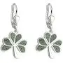 Biddy Murphy Shamrock Earrings Connemara Marble & Sterling Silver Made in Ireland Biddy Murphy Shamrock Earrings Connemara Marble & Sterling Silver Made in Ireland