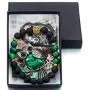 Softones Owl Necklace Healing Crystals Necklace for Women Men Reiki Spiritual Energy Gemstone Necklace Lava Owl Bracelet Set Gifts for Women with Gift Box