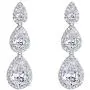 EVER FAITH Silver-Tone Cubic Zirconia Birthstone 3 Tear Drop Dangle Earrings EVER FAITH Silver-Tone Cubic Zirconia Birthstone 3 Tear Drop Dangle Earrings