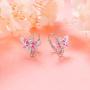 S925 Sterling Silver Animal Leverback Stud Dangle Earrings, Butterfly Dragonfly Ladybug Cat Bear Earrings