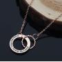 Meibai Mother Daughter Gift Necklace Engraved 2 Interlocking Circles Necklace Mother Son Necklace Gift for Mom from Daughter Son