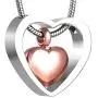 Cremation Jewelry Stainless Steel Rose Gold Double Heart Urn Necklace Ashes Holder Memorial Waterproof Pendant Necklace for Human Pets Ashes with 21Chain Mini Funnel Fill Kits Beautiful Gift Box