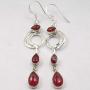 SilverStarJewel Genuine Drop Carnelian Dangle Earrings 2.4'' 925 Sterling Silver