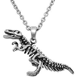 Controse Dinosaur Necklace T-Rex Skeleton Pendant 316L Stainless Steel