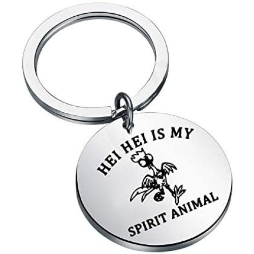FAADBUK Funny Moana HEI HEI Keychain HEI HEI Lover Gift Moana HEI HEI are My Spirit Animal Jewelry Gift for Friend Family