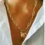 Al&Tiffy Love Heart Necklace for Woman and Girl 18k Gold Plated Dainty CZ Layered Chain Necklace,Gold Heart and Lock Pendent Necklace Jewelry Al&Tiffy Love Heart Necklace for Woman and Girl 18k Gold Plated Dainty CZ Layered Chain Necklace,Gold Heart and Lock Pendent Necklace Jewelry
