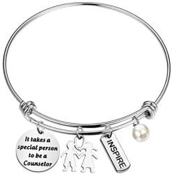 FOTAP Counselor Bangle It Takes A Special Person to Be A Counselor Bracelet Social Worker Gift LMSW Gift School Counselor Gifts