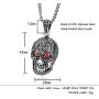 NEHZUS Halloween Jewelry Mens Gothic Skull Stainless Steel Pendant Necklaces 23.62 Inches Chain