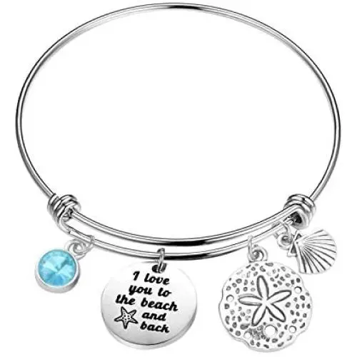 KUIYAI I Love You to The Beach and Back Bracelet Starfish Charm Bracelet Beach Lover Jewelry for Couple KUIYAI I Love You to The Beach and Back Bracelet Starfish Charm Bracelet Beach Lover Jewelry for Couple