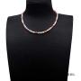 JYX Pearl Jewelry Set Beautiful 5×6.5mm White Rice-shape Freshwater Pearl with Pink Mini Coral Beads Necklace Bracelet Set