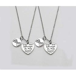 BEAUTY CHARM Silver Pinky Promise Necklaces or Key Chains Set Pinky Swear Always in My Heart
