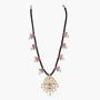 Tarinika Mabel Gold-Plated Indian Jewelry Set with Necklace and Earrings - White Red Green