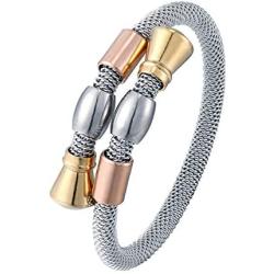 Cuff Bangle Bracelet for Women adjustable stainless steel twisted line cuff bracelet elegant holiday gift