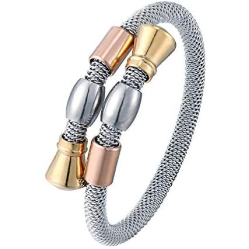 Cuff Bangle Bracelet for Women adjustable stainless steel twisted line cuff bracelet elegant holiday gift