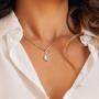 FANCIME October Birthstone Sterling Silver Created Opal Necklace Earrings Stud Hoop Dangle Cubic Zirconia CZ Fire Opal Halo Teardrop Pendant Fine Jewelry Gifts for Women Girls