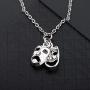 Gzrlyf Comedy and Tragedy Mask Earrings Drop Dangle Earrings Drama Masks Jewelry Theater Gifts (Necklace)