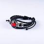 Naruto Sharingan Eye Akatsuki Anime Leather Wristband Braided Bracelet Naruto Time Gemstone Leather Cosplay Jewelry