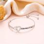 925 Sterling Silver Heart Infinity Bracelet for Women Engraved''I Love You To The Moon And Back'' Adjustable Bracelets for Daughter girlfriend Wife Valentines Day Gifts
