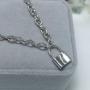 YienDoo Punk Lock Necklace Chain Silver Dainty Padlock Pendant Fashion Statement Charm Necklace Minimalist Jewelry for Women and Girls