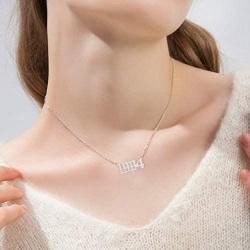 SKQIR Birth Years Number Necklace,Initial Old English Necklace Birthday Gift Charm Friendship Arabic Mumerals Stainless Steel Necklace Jewelry for Women Girl