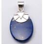 SilverStarJewel Lapis Lazuli Pendant 1.2'' 925 Solid Silver Gems Jewelry