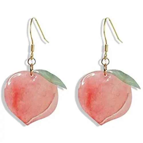 New Japanese Summer Pink Cute Peach Long Earrings for Women Fruit Earring Party Jewelry aesthetic Accessories Gifts