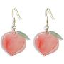 New Japanese Summer Pink Cute Peach Long Earrings for Women Fruit Earring Party Jewelry aesthetic Accessories Gifts