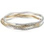 Napier Two-Tone and Crystal Pave Bangle Bracelet