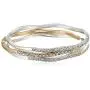 Napier Two-Tone and Crystal Pave Bangle Bracelet