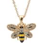 ESPY Crystal Embedded Yellow and Black Flying Bumble Bee Necklace