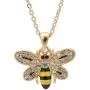 ESPY Crystal Embedded Yellow and Black Flying Bumble Bee Necklace ESPY Crystal Embedded Yellow and Black Flying Bumble Bee Necklace